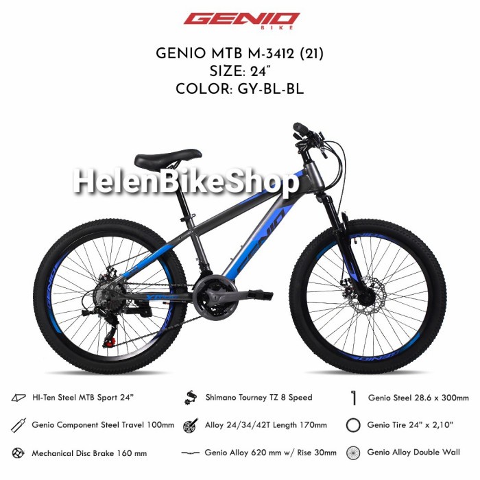 Sepeda Gunung MTB 24 inch genio 3411