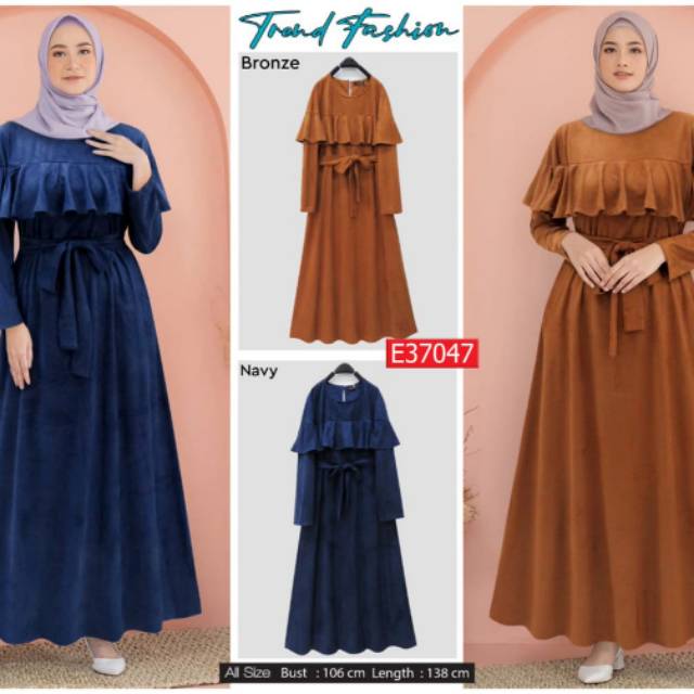 Gamis polos suede PREMIUM sabrina ori Epic extu