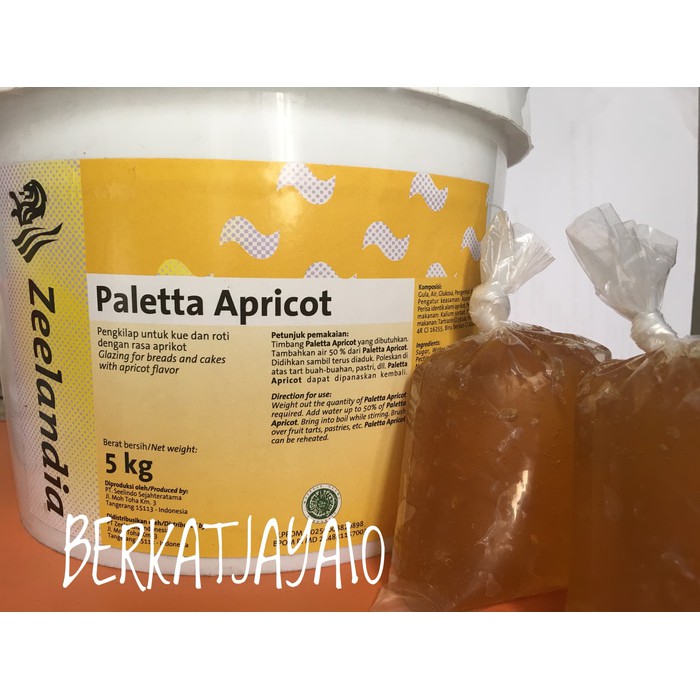 

Selai APRICOT PALETTA Zeelandia Pengkilap kue / roti Repack 250 Gram