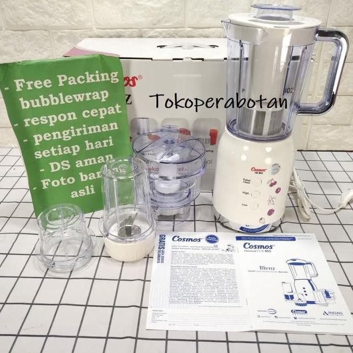 Wr- (Bonus 1Pc Gelas) Blender Cosmos 4In1 Cb-802 / Chopper / Juicer - Putih