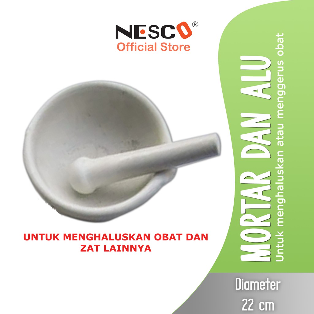 Nesco Mortar 22cm, pestle Lumpang Alat Penumbuk