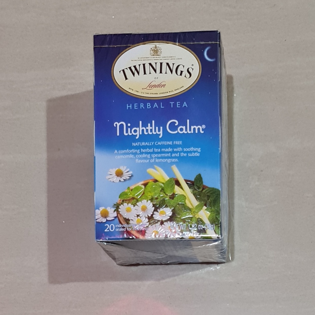 Teh Twinings of London Nightly Calm Naturally Chamomile Tea 20 x 1.45 Gram