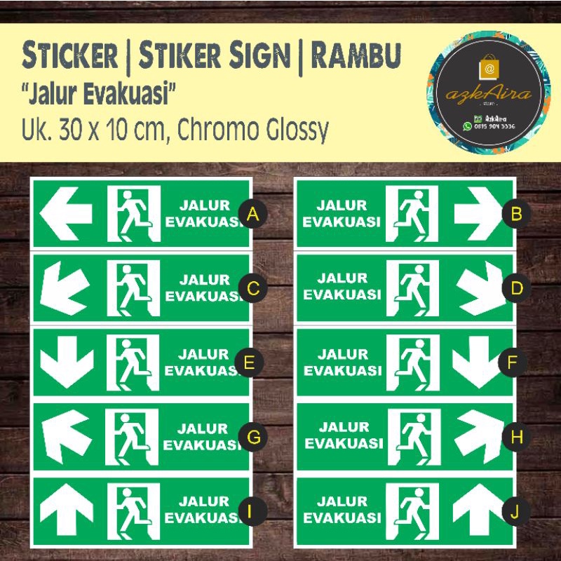 

Sticker Stiker Sign Rambu K3 Jalur Evakuasi - Uk. 30x10 cm