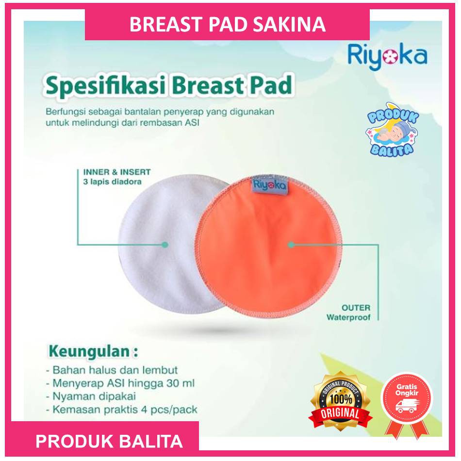 Breast Pad Bantalan Penyerap Asi Breast Pad  Kain Cuci Ulang Riyoka