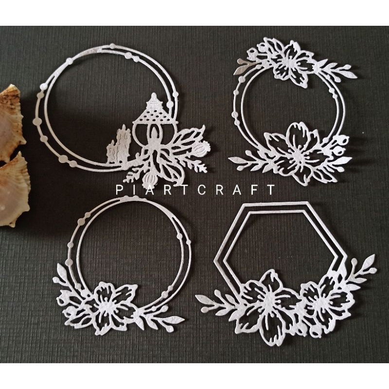 

Frame Flower - Dies cut / cut dies DIY scrapbook / vintage journal / bujo / diary