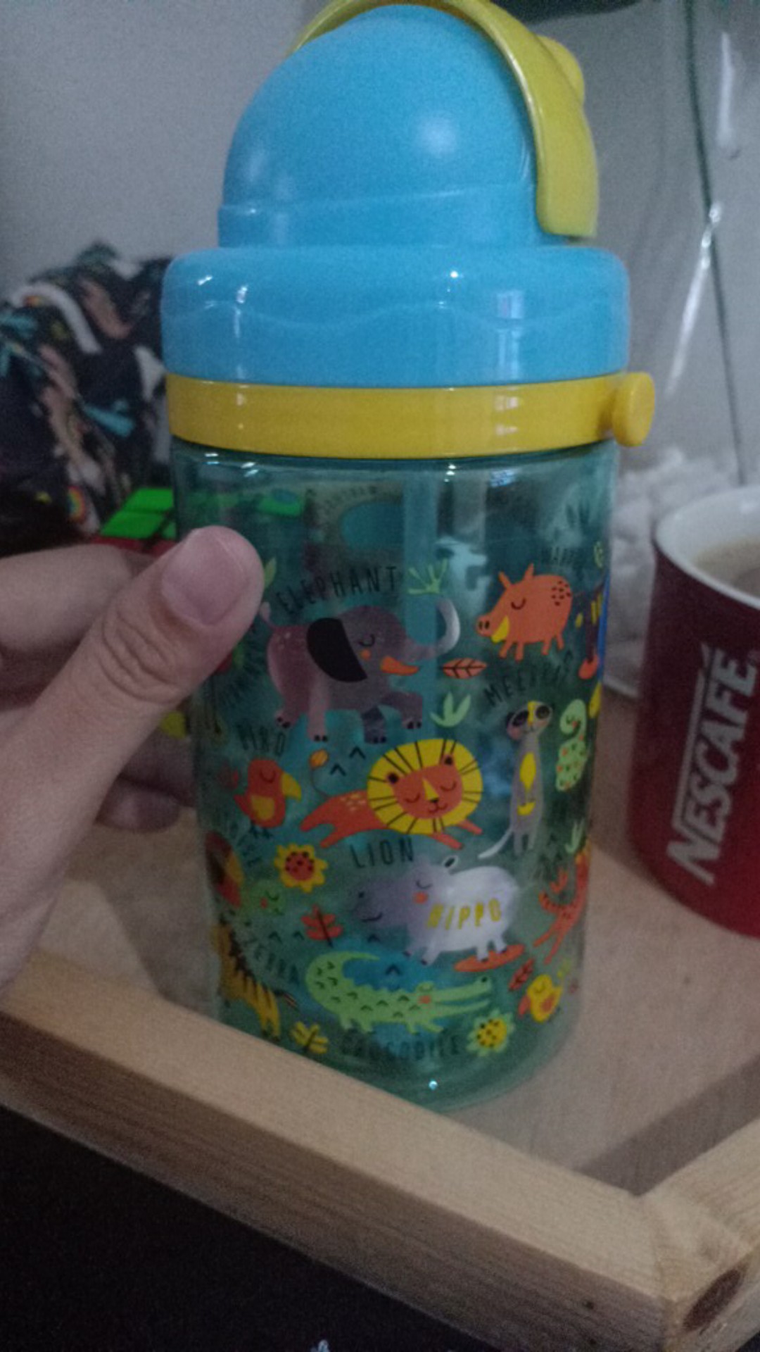 New !! Botol Minum Anak Water Bottle Sedotan Slide Motif Karakter Animal 500ml R867