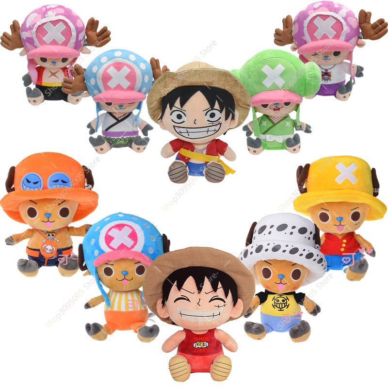 Anime One Piece Chopper Plush Figurine Toys Action Plushie Luffy Sabo Ace Zoro Laboon Cute Camouflag