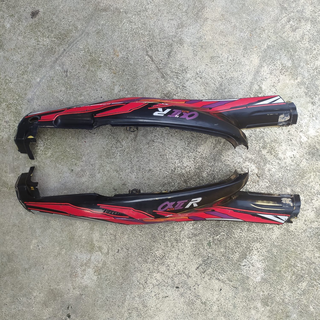 Cover Body Belakang Samping Stripp Yamaha Alfa alfa Original Copotan Motor