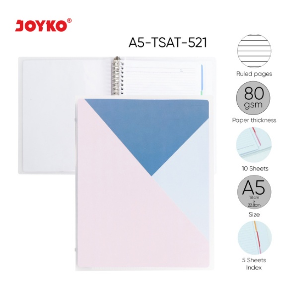 

BINDER NOTE JOYKO A5 LOOSE LEAF PASTEL COLOUR A5-TSAT-521 NOTEBOOK MURAH TEBAL GROSIR WARNA WARNI