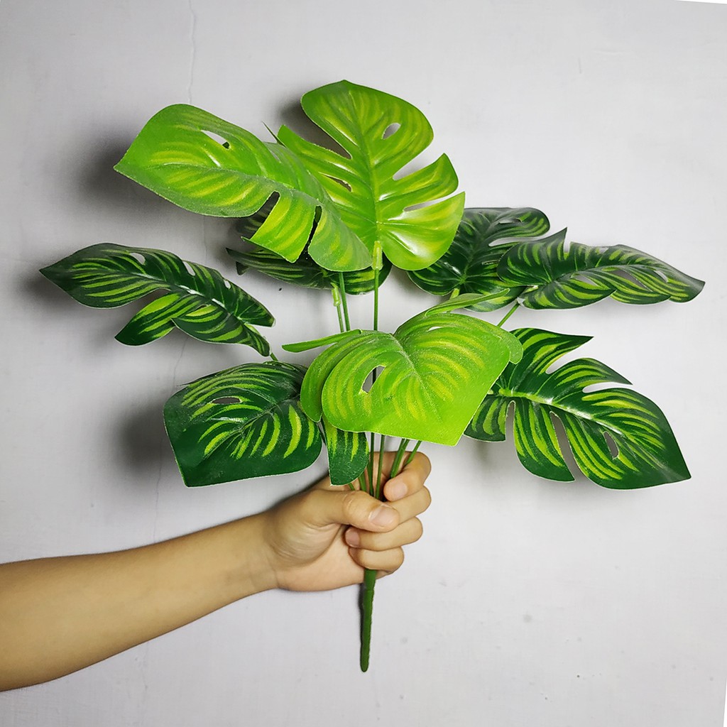 Tanaman Hias Monstera Plastik Semi Latex/Daun Monstera Artificial/Daun Monstera
