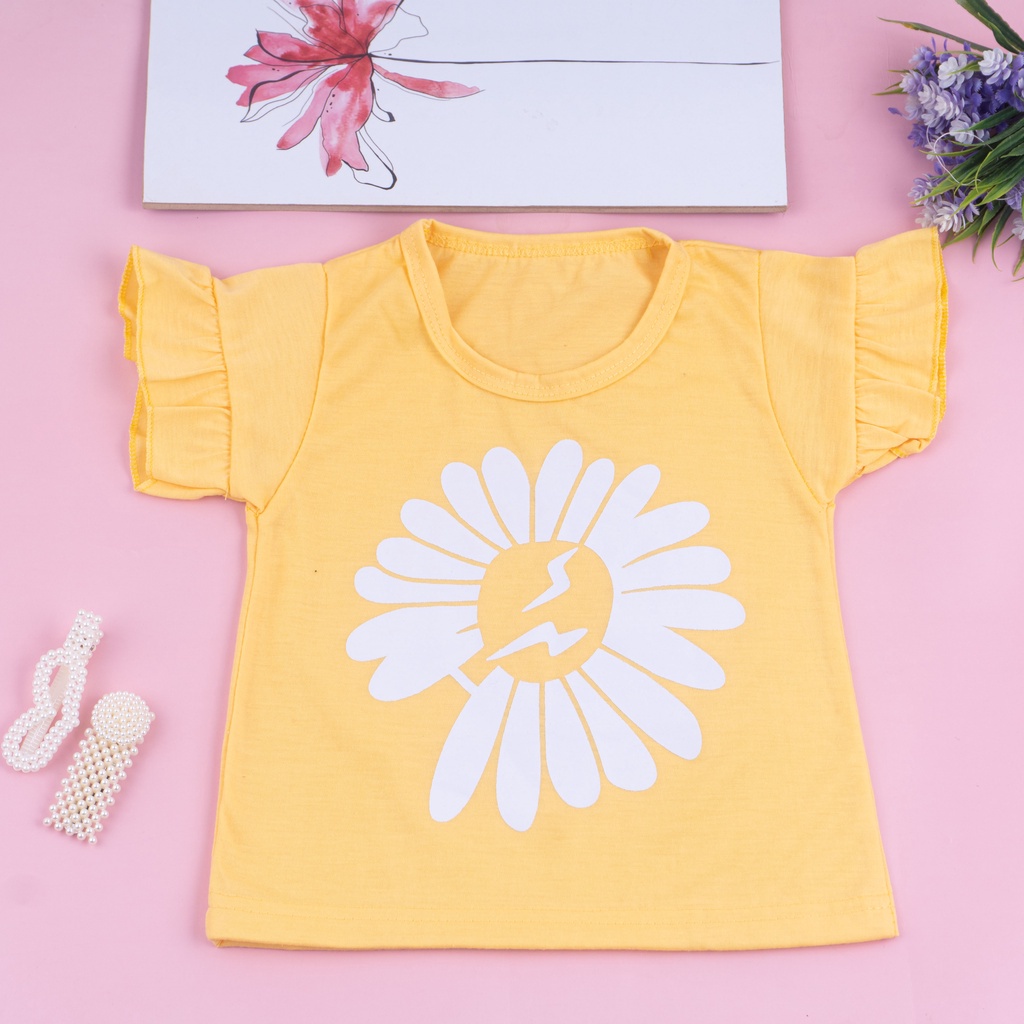 IL - Baju Kaos Anak Dan Bayi Perempuan Model Tangan Terompet