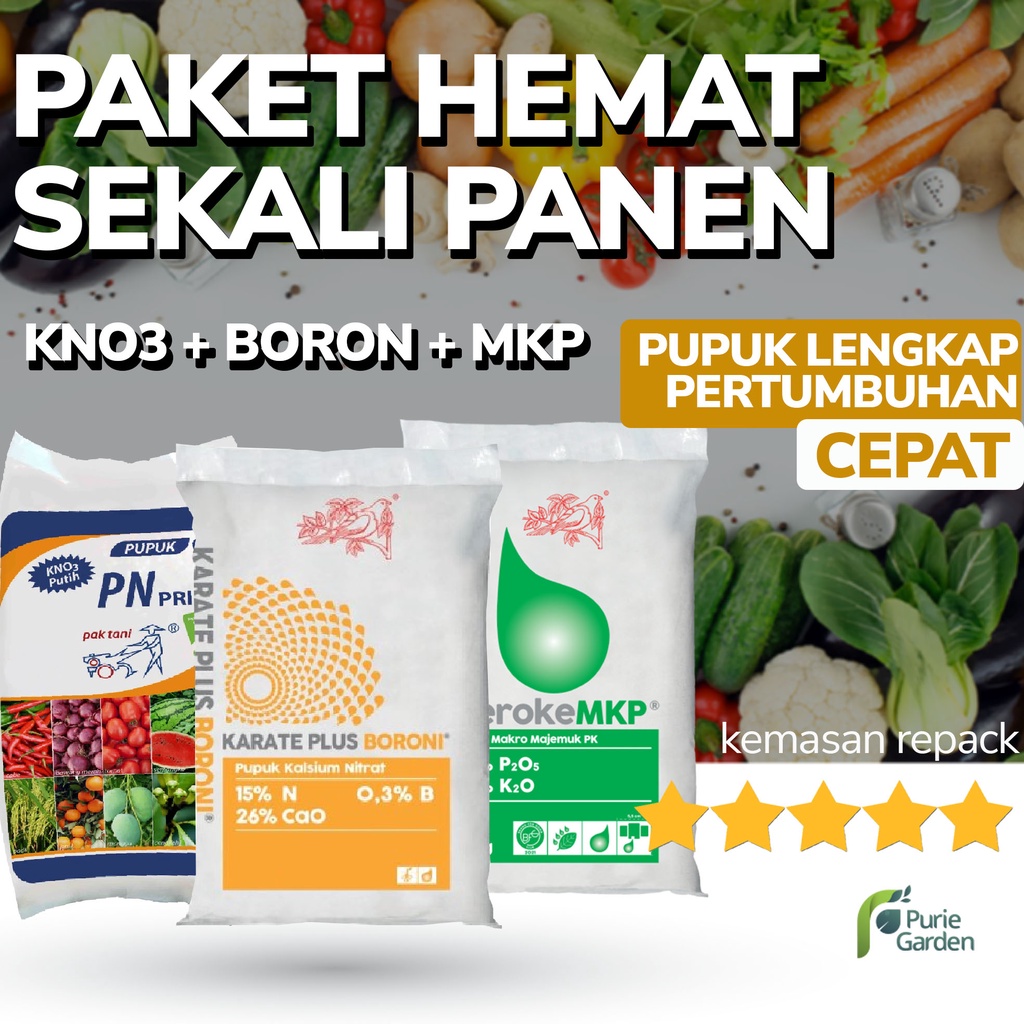 KNO3 MKP BORON Paket Hemat Lengkap Sayur &amp; Buah TERLARIS!!! PG KDR