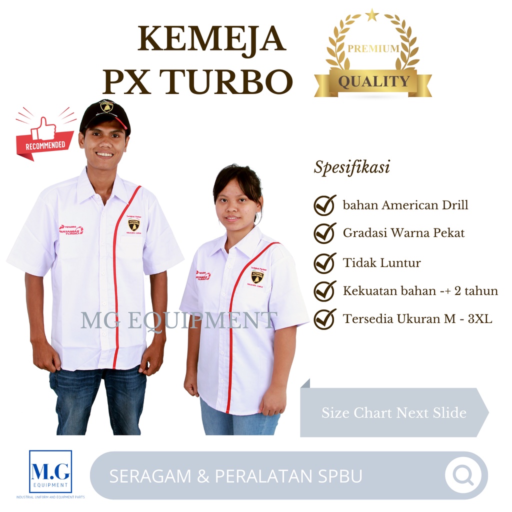 Kemeja PX TURBO Pria Wanita Bahan Venosa American Drill