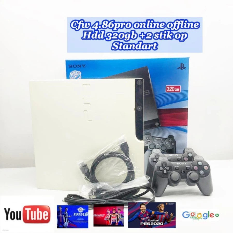 Ps3 slim Cfw 4.83 pro cech 25 bisa buat online and YouTube.hdd 500gb - 320GB2STKOP