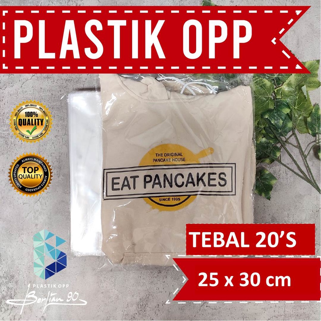 PLASTIK OPP EKONOMIS 25 X 30 CM / PLASTIK BAJU ANAK / PLASTIK OPP BENING LEM UNTUK BAJU ANAK KAOS KE