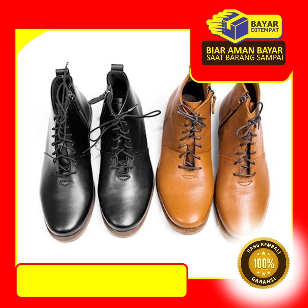 Cow Leather JAGGER Sepatu Kulit Pria Kualitas PREMIUM Tahan Api Dan Air Asli Kulit Sapi 100%