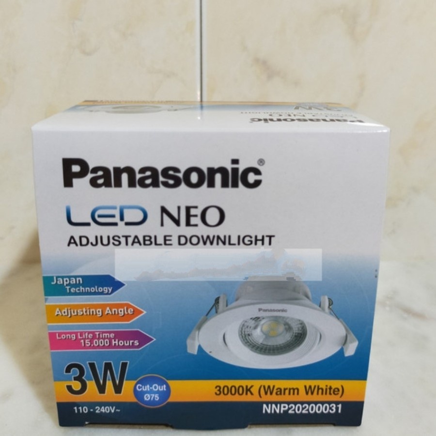 Panasonic Downlight Spotlight Led 3W 3 Watt adjustable - Panasonic WW bagus awet