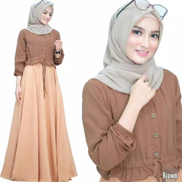 Dress Muslim Anjani | Dress Muslim Wanita Terlaris | Fashion Muslim Terbaru | Outfit Muslim Wanita