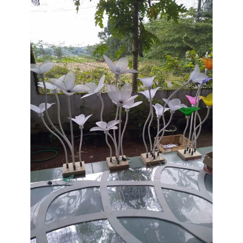 Kap Lampu dekorasi Bunga bahan kain Stoking