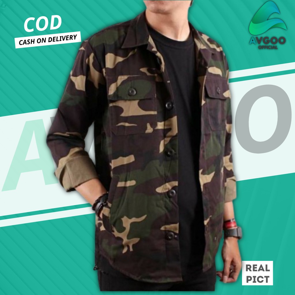 Jaket Pria Parka Army Motif Tentara Premium