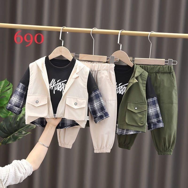 set 3 in 1 hoodie anak laki laki import premium