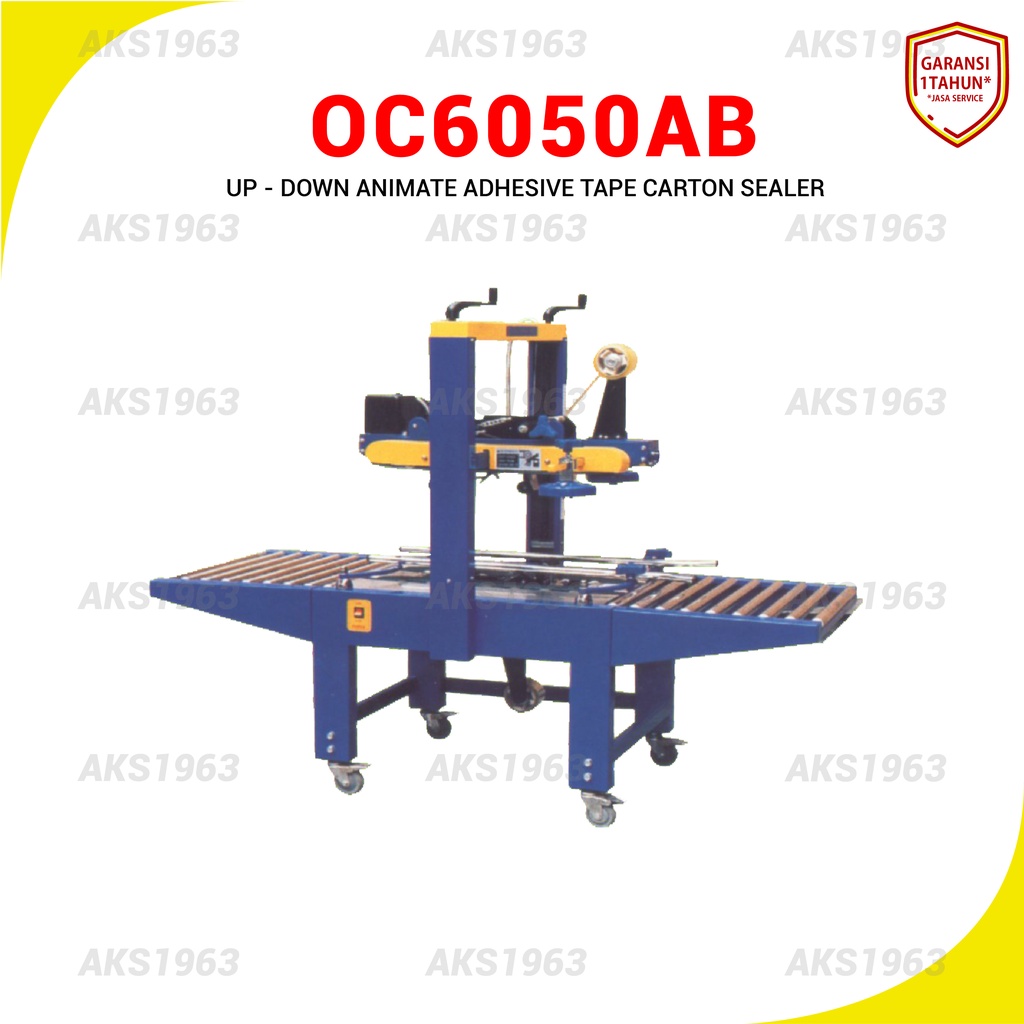 Mesin Lakban Perekat Kardus Atas Bawah adhesive tape carton Seal 750W AKS - OC6050AB