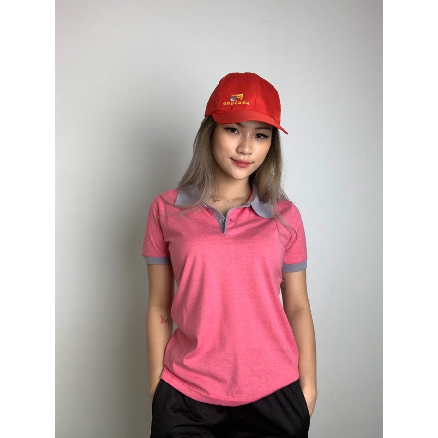 Topi Baseball Cap Casual Sport Wanita Frasser Logo Samping Merah Zf