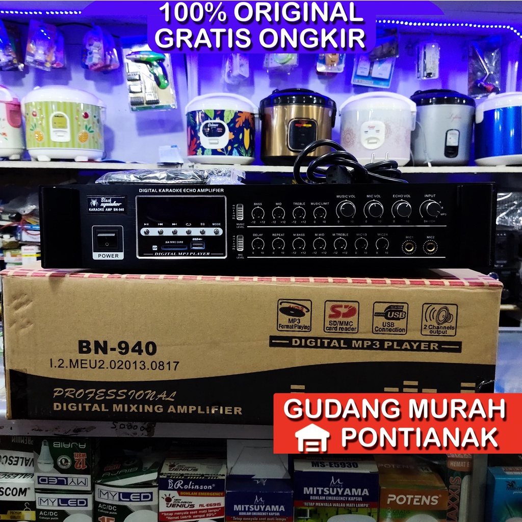 Amplifier BLACK SPIDER BS BN 940 AMPLI BLACKSPIDER ORIGINAL BERAT DAN KUAT DAYA MURNI BESAR SEPERTI POWER