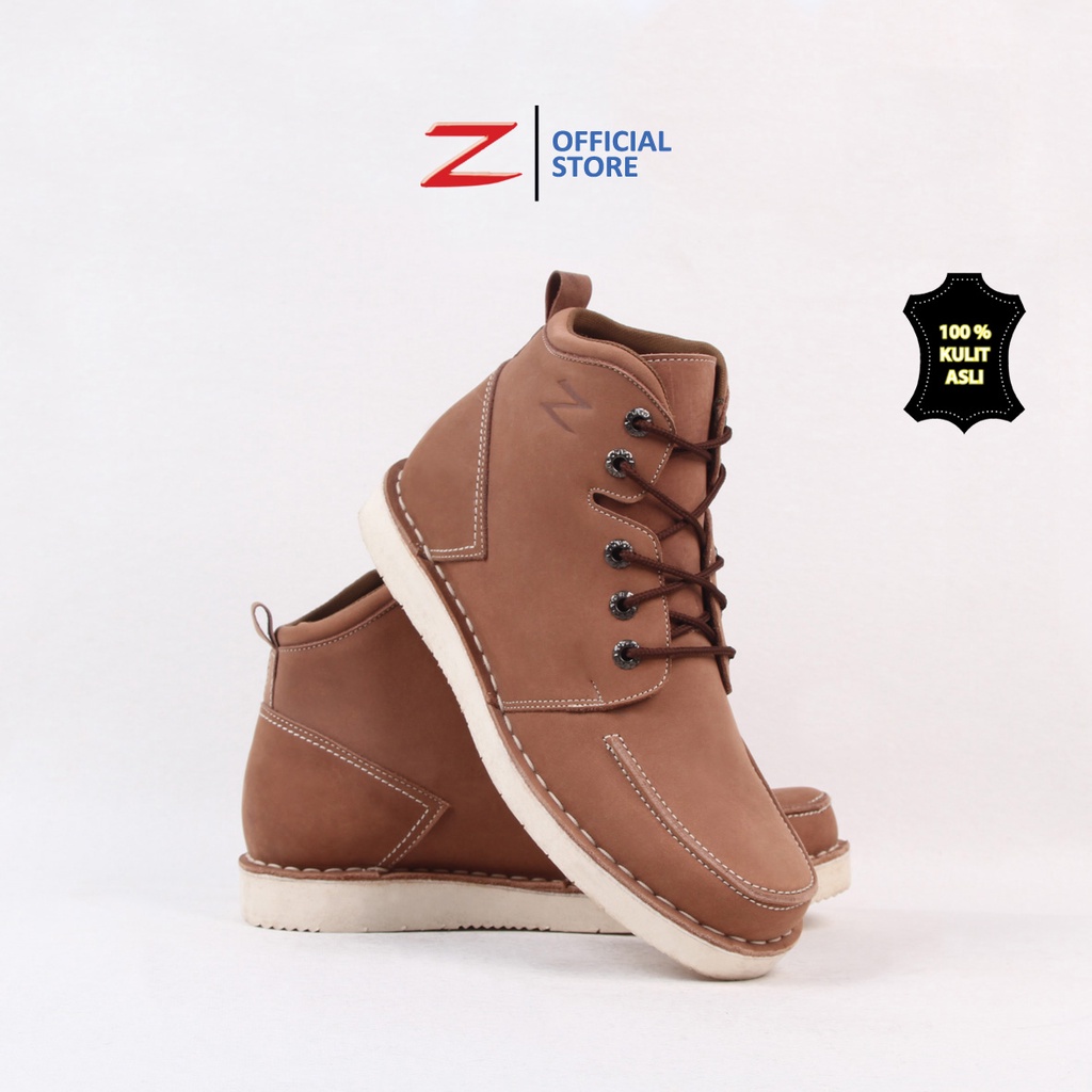 Zeintin - Sepatu Boots Pria Bahan Kulit Asli Berkualitas Sepatu Boots Kerja Lapangan Pria Formal Original Zeintin LA