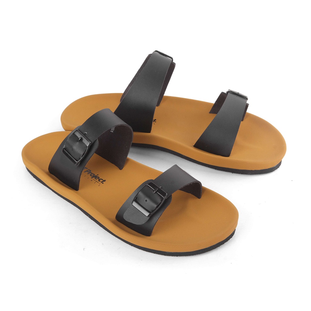 Promo Sandal Slip On Pria Original Sendal Slide Pria Distro Santai Simple Minimalis Hitam