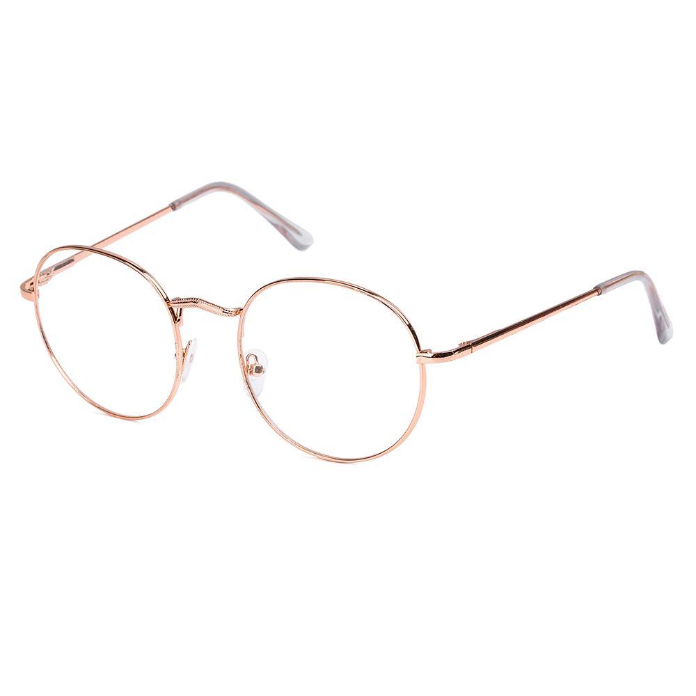 Kacamata Bulat Populer Wanita Pria Vision Care Oversized Metal Optical Glasses