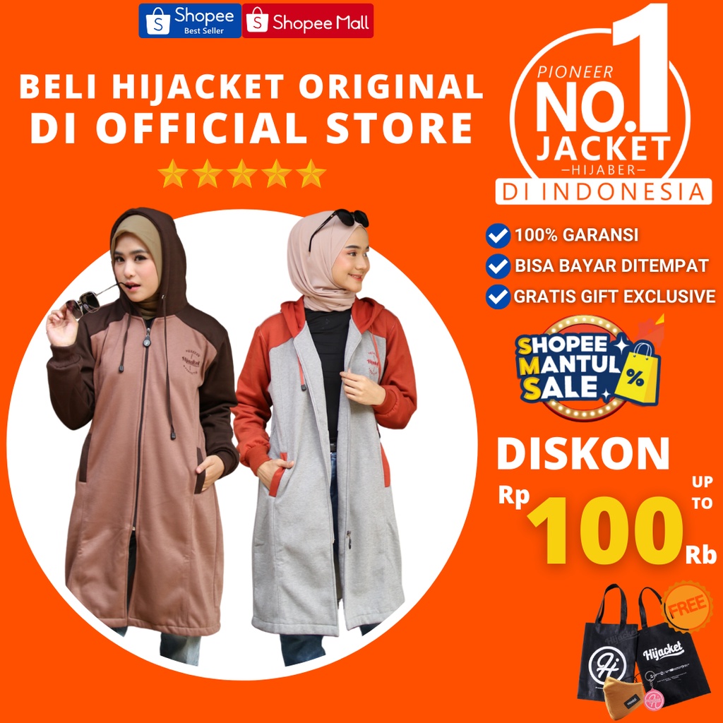 Beli 1 Bundling 3✅ Hijacket ALICIA Original Jacket Hijaber Jaket Wanita Muslimah Azmi Hijab