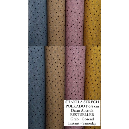 TokokainJKT Kain Bahan Shakila Sakila Sakilla Premium Quality Motif Polkadot Harga Per 0.5 Meter