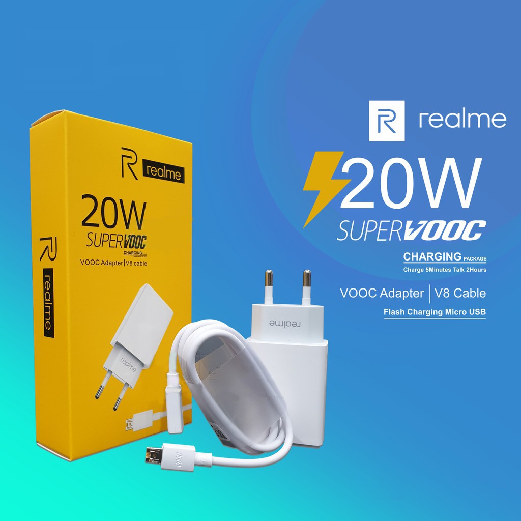 CHARGER REALME 20 WATT ORIGINAL SUPER VOOC