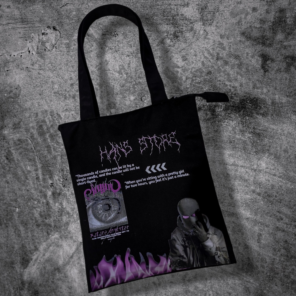 [BS012] Tote bag canvas resleting /  Tote bag distro pria wanita