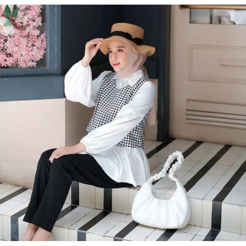 Atasan Wanita Murah Yuzu Peplum Blouse
