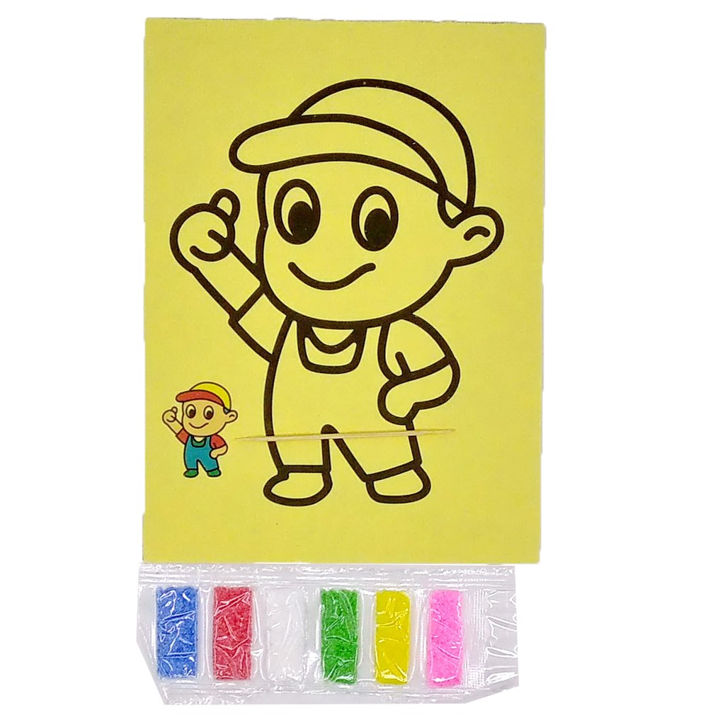 Set 5pcs Mewarnai Pasir Lukis 16x12 cm Uk. Sedang Mainan Edukasi Anak