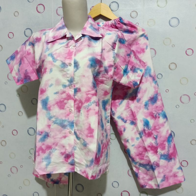 Setelan Tie dye celana panjang Ld +/- 100cm