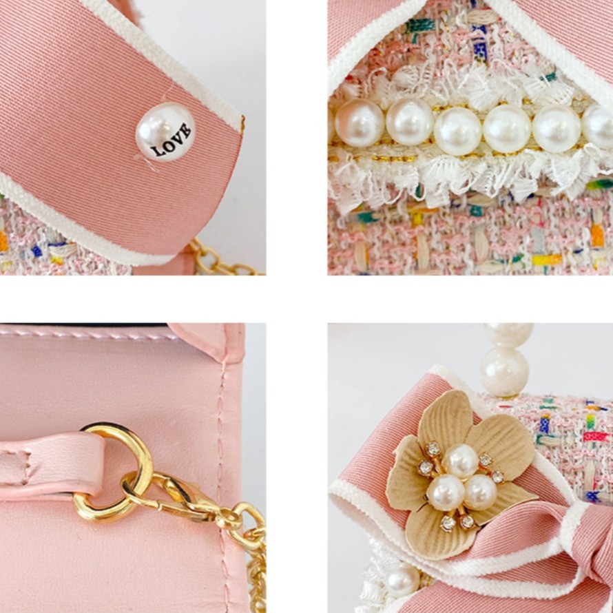 [meandboss] TAS21-Tas Selempang Anak Perempuan Fashion Korea Mutiara Pita Besar