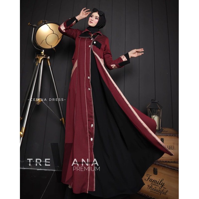 Celina Dress ORI by Trevana / Gamis Set Syar'i / Gamis Pesta / Dress Muslimah / Baju Syar'i Terbaru / Gamis Pesta Mewah / Fashion Muslimah Branded-8