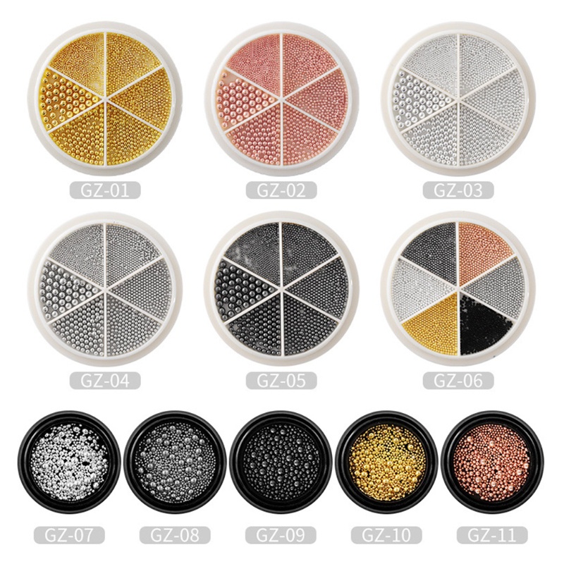 Siy Manikmanik Caviar Bulat Mikro 3d Bahan Alloy Untuk Dekorasi Nail Art