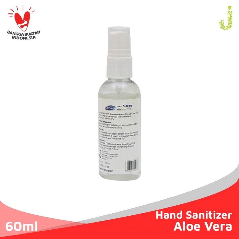 Hand Sanitizer Bio Spray 60ml Aloe Vera Leaf Extract