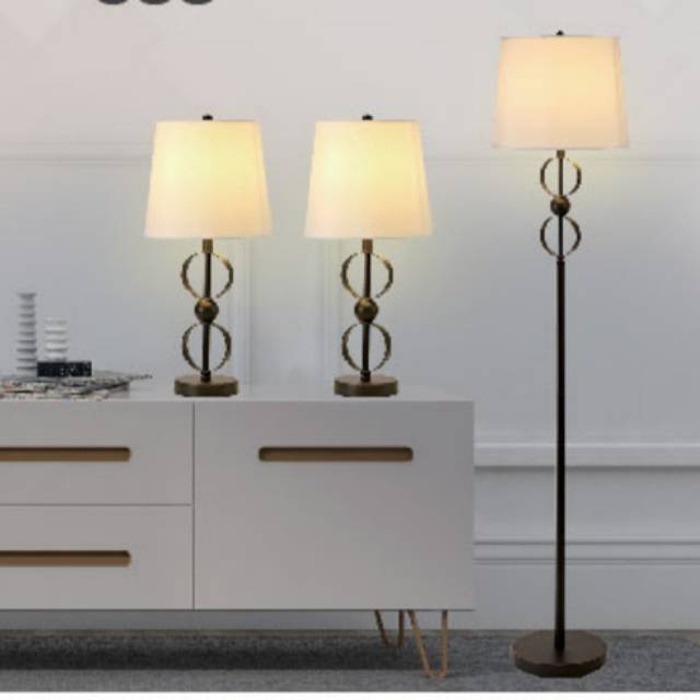 Eglare Set 3 Pcs Lampu Meja Dan Lantai Circle E27