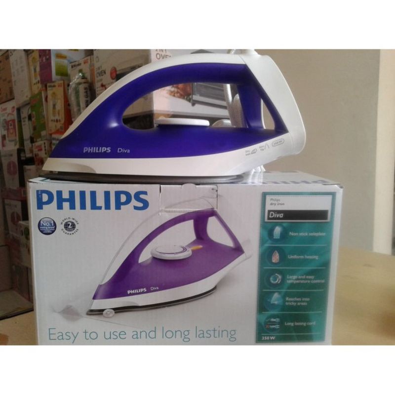 ORIGINAL SETRIKA PHILIPS DIVA GC 122 GC-122 STRIKA PHILIPS GC122 SETRIKA PHILIPS / DRY IRON GC 122 / GC-122 / GC122 [350 WATT] (GARANSI RESMI) GOSOKAN SETRIKA PHILIPS TERBARU GOSOKAN PAKAIAN SETRIKA STRIKA SETERIKA PHILIPS DIVA STRIKA PHILIPS DIVA