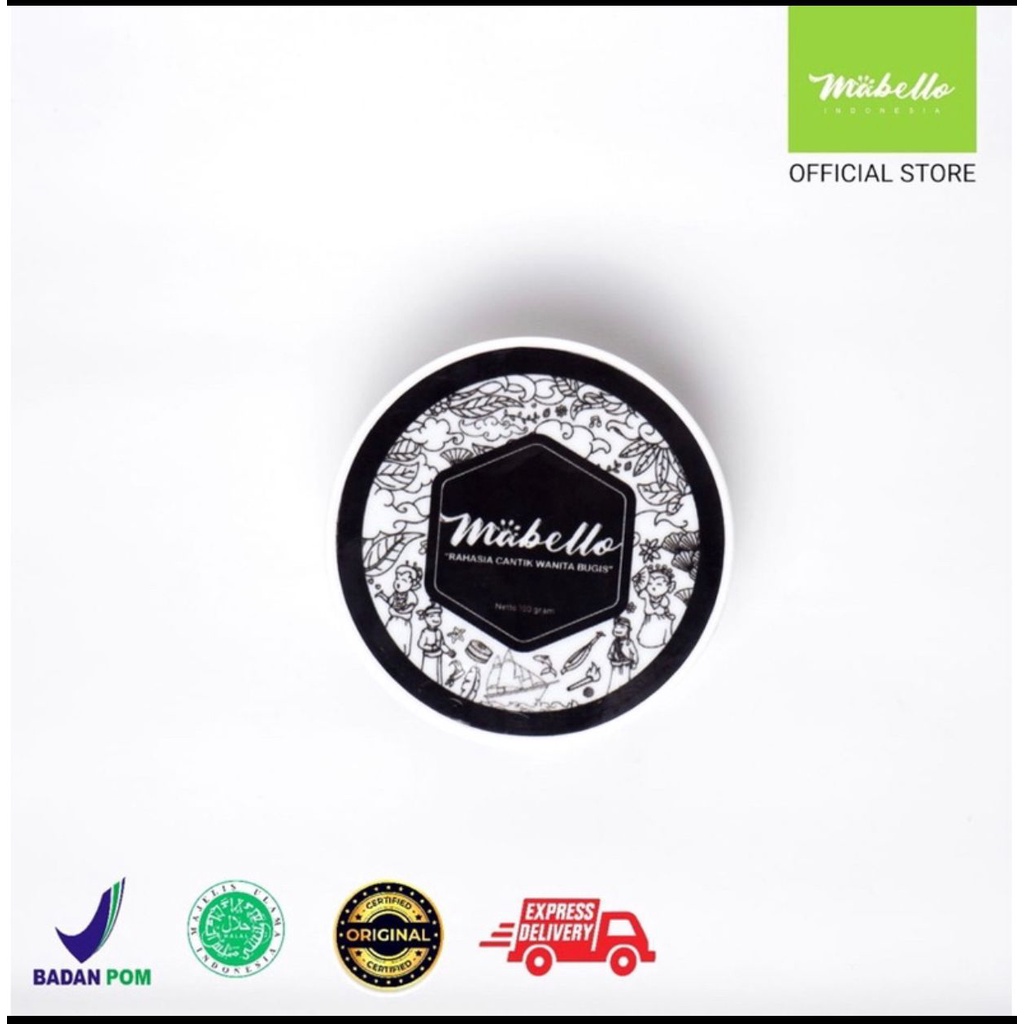 Mabello  bedda lotong 100gram / MABELLO INDONESIA/ BPOM & Halal/Tekstur halus/cerah permanen (kecil)