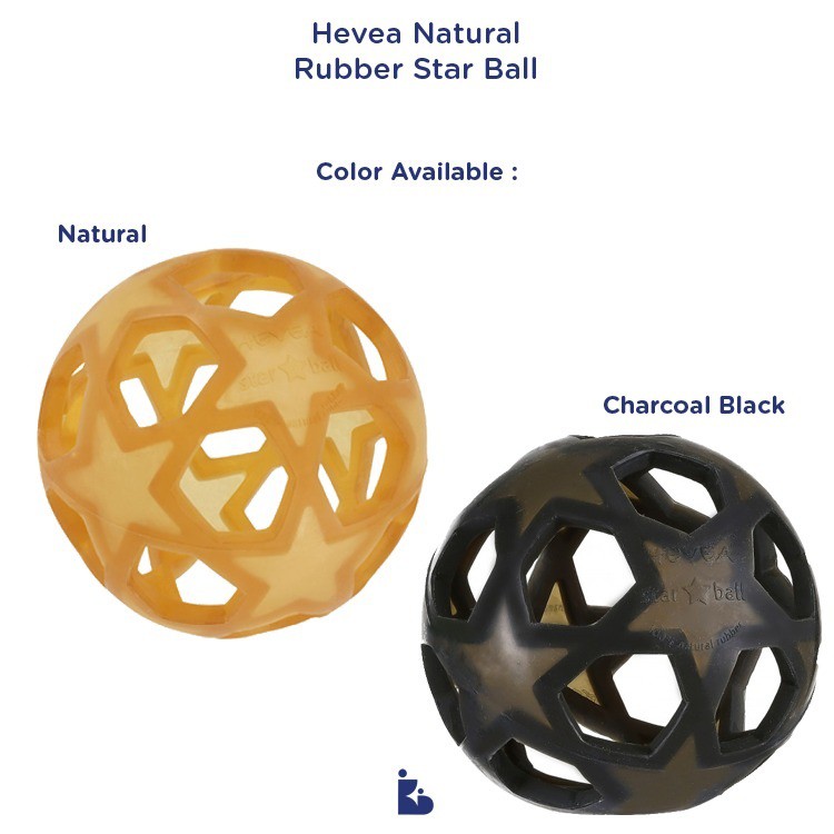 Hevea Natural Rubber Star Ball | Gigitan Bayi | Mainan Kunyah Gigi