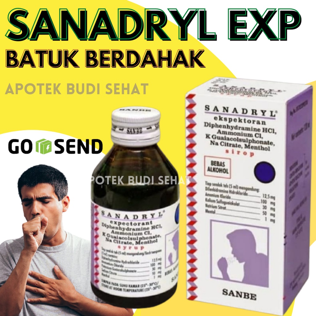 Sanadryl Ekspektoran Obat Batuk Berdahak Obat Batuk Sirup 60mL Obat Batuk Anak Obat Batuk Dewasa Oba