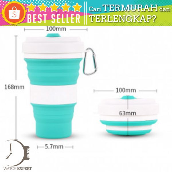 ACEBON Gelas Lipat Silikon Foldable Travel Mug 550ml - GY500 - Blue