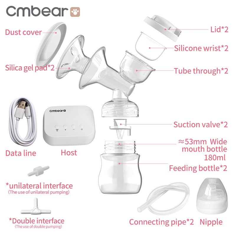 [ Rechargeable ] Cmbear Pompa ASI Elektrik Ganda / Double Electronic Breast Pump BPA Free ZRX-0921LD