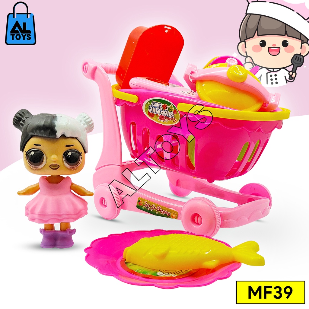 Mainan Anak Perempuan Trolley Buah Sayur Potong Masak Masakan Set MF04 MF39